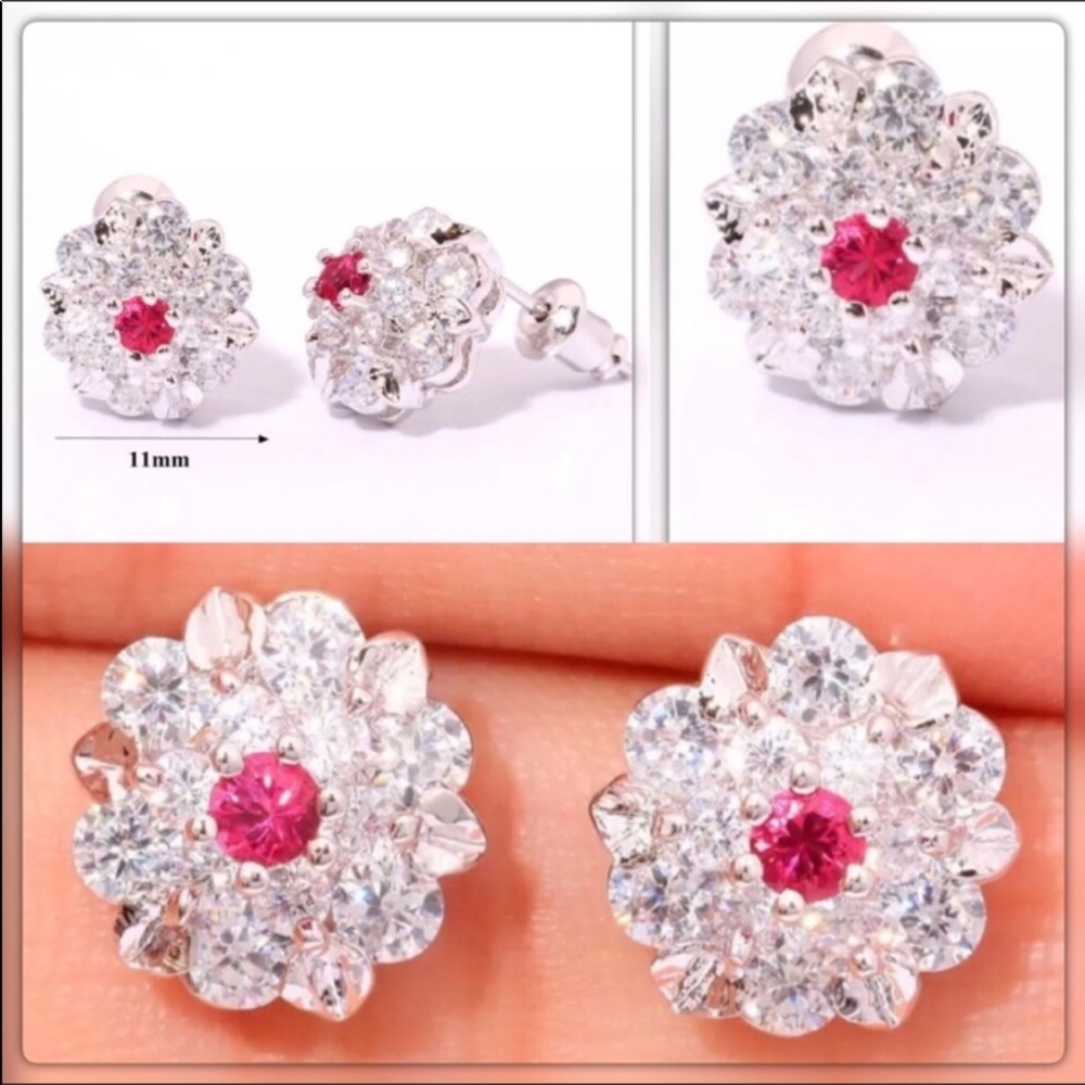 Kunzite Silver Filled Stud Earrings - Picture 2 of 3